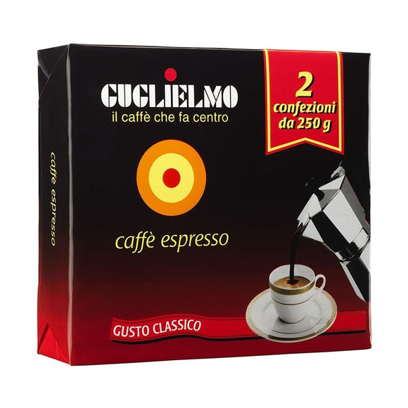 Espresso Coffee` Guglielmo Classico 3x 250 grounded coffee for for the Moka coffee maker