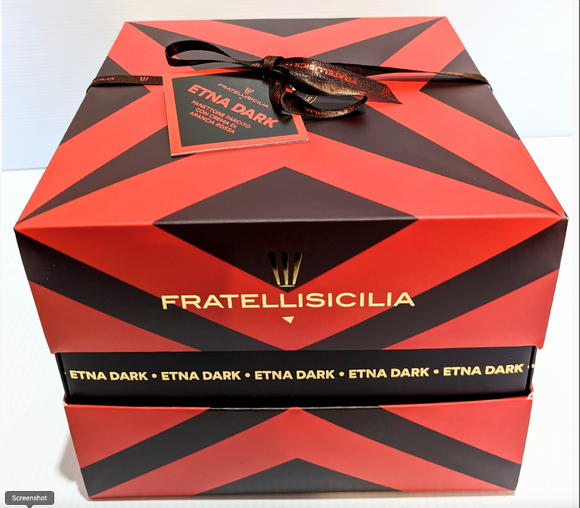 Only 6 Availalable Fratelli Sicilia Artisan Panettone  ETNA DARK  Chocolate and Sicilian Orange Family size 1100 Gr