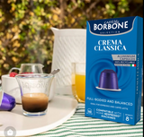 Espresso Caffe’ Borbone – blue Crema – 100 x 3 boxes minimum recycled Packaging with foil capsules