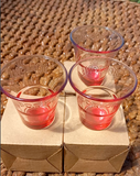 ESPRESSO RED GLASS Cups x6